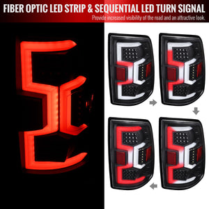 Spec-D Tail Lights Ram 2500 3500 (19-22) Sequential w/ LED Light Bar - Black / Tinted