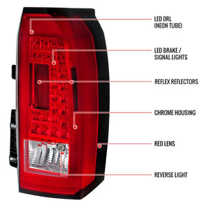 255.00 Spec-D Tail Lights Chevy Tahoe/Suburban LS LT LTZ (2015-2020) LED  - Chrome or Black - Redline360