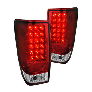 159.95 Spec-D Tail Lights Nissan Titan (2004-2013) LED - Black / Chrome / Red - Redline360