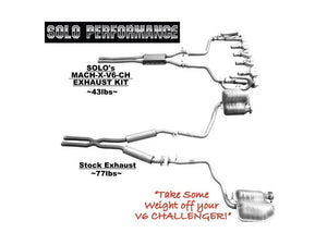 896.58 Solo Performance Mach-XV Catback Exhaust Dodge Challenger SXT V6 (09-14) Stock/Round/Square Tips - Redline360