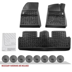 Spec-D Floor Mats Tesla Model 3 (2017-2024) Washable Black TPE Rubber