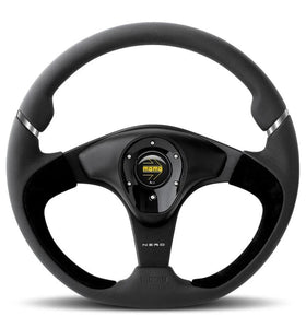 239.95 MOMO Steering Wheel (Nero - Leather - 350mm - Black) NER35BK0B - Redline360