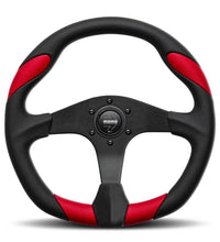 Load image into Gallery viewer, 159.95 MOMO Steering Wheel (Quark - Leather - 350mm) Black / Red / Blue - Redline360 Alternate Image