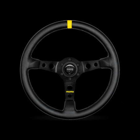 MOMO Steering Wheel (MOD.07 - Black Suede/Leather - 350mm) Black Suede/Leather Material