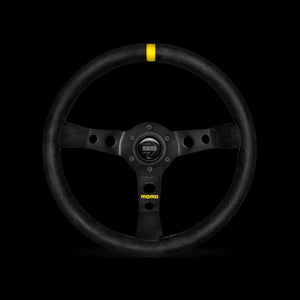 MOMO Steering Wheel (MOD.07 - Black Suede/Leather - 350mm) Black Suede/Leather Material