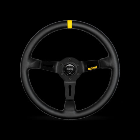 MOMO Steering Wheel (MOD.08 - Black Suede/Leather - 350mm) Black Suede/Leather Material