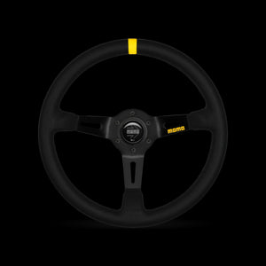 MOMO Steering Wheel (MOD.08 - Black Suede/Leather - 350mm) Black Suede/Leather Material