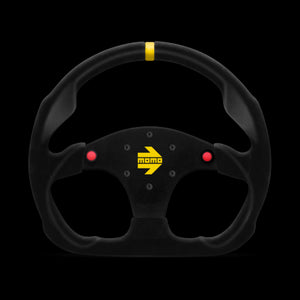 MOMO Steering Wheel ( MOD.30 - Black Suede - 320mm - Black Spokes) No Button / With Buttons