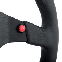 Load image into Gallery viewer, MOMO Steering Wheel (MOD.80 - Leather / Suede - 350mm - No Stitch) Leather / Suede Material - Black Leather Alternate Image