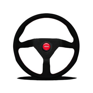 MOMO Steering Wheel (Montecarlo - Alcantara - Black / Red Stich) 320mm / 350mm