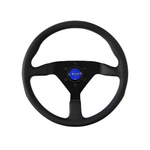 MOMO Steering Wheel (Montecarlo - Leather - Black / Red / Yellow / Blue Stitch) 320mm / 350mm