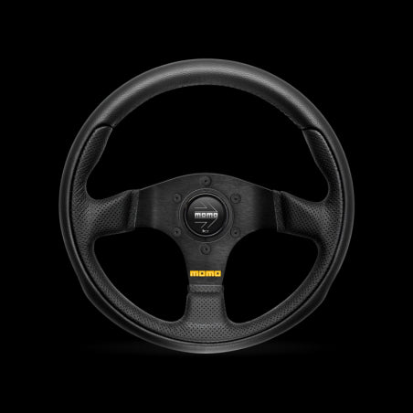 MOMO Steering Wheel (Team - Leather - Black Spokes) 280mm / 300mm