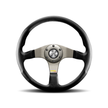 Load image into Gallery viewer, MOMO Steering Wheel (Tuner - Leather - Black w/ Red Stitching) 320mm / 350mm - 320mm Wheel Alternate Image