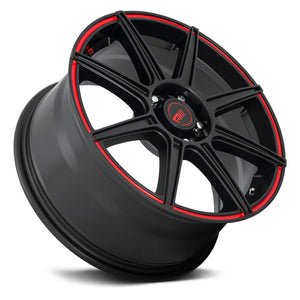 171.00 Motegi Racing MR142 CS8 Wheels (16x7 5x108 +40) Satin Black or Satin Black w/ Red Stripe - Redline360