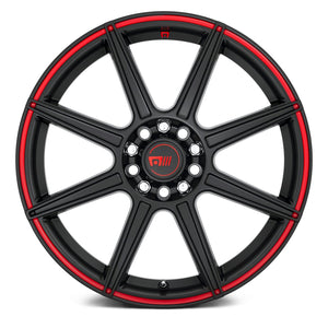 149.00 Motegi Racing MR142 CS8 Wheels (15x6.5 4x100/4x114.3 +40) Satin Black or Satin Black w/ Red Stripe - Redline360