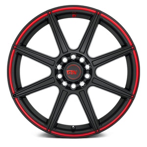 171.00 Motegi Racing MR142 CS8 Wheels (16x7 5x108 +40) Satin Black or Satin Black w/ Red Stripe - Redline360