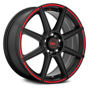 171.00 Motegi Racing MR142 CS8 Wheels (16x7 5x108 +40) Satin Black or Satin Black w/ Red Stripe - Redline360