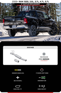 MBRP Muffler Dodge Ram 1500 3.6L / 3.7L V6 / 4.7L /  5.7L V8 (09-24) 3" Muffler Replacement w/ 4" OD Tip