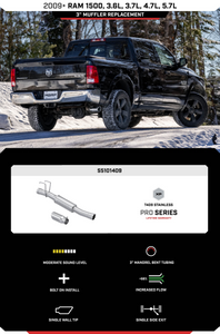 MBRP Replacement Muffler Dodge Ram 1500 3.6L / 3.7L V6 / 4.7L /  5.7L V8 (09-24) 3" Muffler Replacement w/ 4" OD Tip