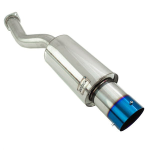 Megan Racing Exhaust Infiniti G35 Coupe (03-07) Single Exit N1 Muffler - Polished/Blue Burnt