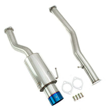 Load image into Gallery viewer, Megan Racing Exhaust Infiniti G35 Coupe (03-07) Single Exit N1 Muffler - Polished/Blue Burnt Alternate Image