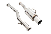 Load image into Gallery viewer, Megan Racing Exhaust G37 Coupe (08-13) Q60 (14-15) Single Exit N1 Muffler - Polished/Blue Burnt - Polished Tip Alternate Image