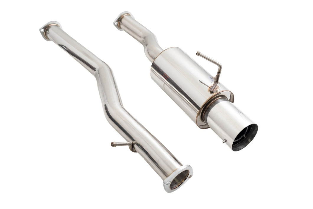 399.99 Megan Racing Exhaust Nissan 370Z (09-20) Single Exit N1 Muffler - Polished/Blue Burnt - Redline360