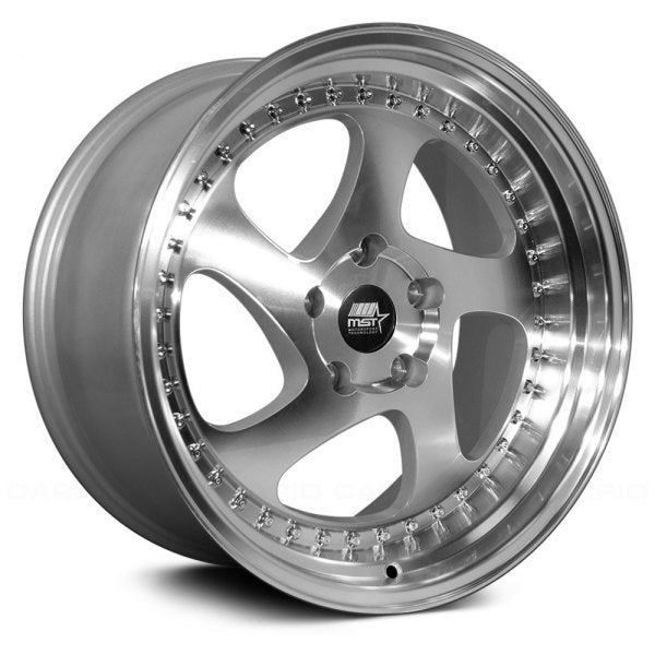 275.95 MST MT15 Wheels (18x9.5 5x114.3 +35 Offset) Silver w/ Machined Face - Redline360