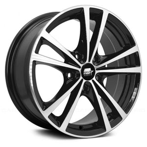 150.95 MST Saber Wheels (14x6.0 4x100 +45 Offset) Glossy Black w/ Machined Face - Redline360