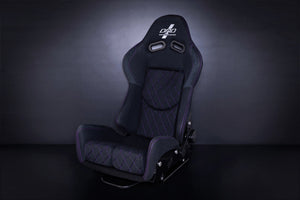 397.95 DND Nikos Reclinable Racing Seat - Purple / Red / Gray Stitching - Redline360