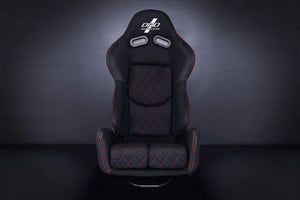 397.95 DND Nikos Reclinable Racing Seat - Purple / Red / Gray Stitching - Redline360