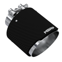 Load image into Gallery viewer, MBRP Exhaust Tip [2.5" ID / 5" OD Out / 6.5" Long / Angle Cut Single Wall] T304 Stainless / Burnt End / Carbon Fiber - Carbon Fiber Tip Alternate Image