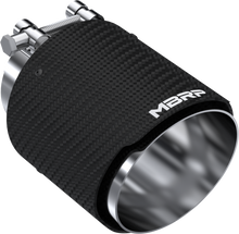 Load image into Gallery viewer, 79.99 MBRP Exhaust Tips [3" inlet / 4.5" OD Out, / 6.13" length / Angle Cut] T304 Stainless / Burnt End  / Carbon Fiber Tips - Redline360 Alternate Image