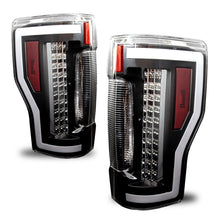 Load image into Gallery viewer, Winjet Renegade LED Tail Lights Ford F250 F350 F450 (17-19) w/ LED Lightbars &amp; Sequential Turn Signals - Black / Clear Alternate Image