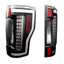 Load image into Gallery viewer, Winjet Renegade LED Tail Lights Ford F250 F350 F450 (17-19) w/ LED Lightbars &amp; Sequential Turn Signals - Black / Clear Alternate Image