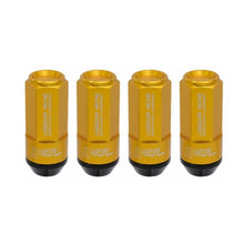 Load image into Gallery viewer, Project Kics Lug Nuts &amp; Lock Set [Leggdura Racing Shell Type - 53mm Closed-End - 20 PCS - 12X1.5 or 12X1.25] Red / Blue / Gold / Black Finish - M12X1.50 / Gold Alternate Image