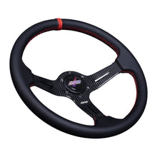 Load image into Gallery viewer, 274.95 DND Carbon Fiber Race Steering Wheel (60mm Deep, 350mm) 6 Bolt - Gray / Purple / Red - Redline360 Alternate Image