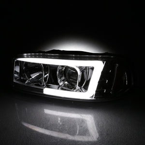 303.90 Spyder V2 Projector Headlights GMC Sierra 1500/2500/3500 (99-06) Sierra Denali (02-07) w/ Light Bar DRL - Chrome - Redline360