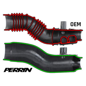 269.10 Perrin 3.0" Turbo Inlet Hose w/ Nozzle Subaru WRX (2015-2020) Red or Black - Redline360