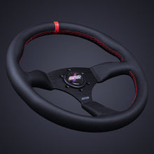 Load image into Gallery viewer, 154.95 DND Full Color Alcantara Touring Steering Wheel (50mm Deep, 350mm) 6 Bolt - Perforated Leather - Redline360 Alternate Image