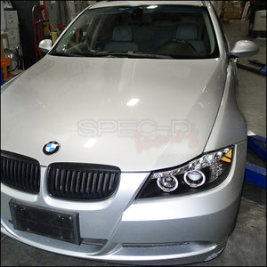 239.95 Spec-D Projector Headlights BMW 325i 330i 335i E90 Sedan (06-08) Halo LED - Black / Chrome / Tinted - Redline360
