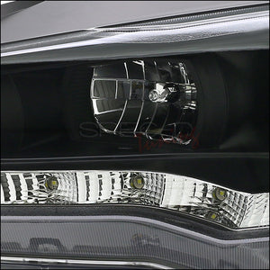 239.95 Spec-D Projector Headlights Mitsubishi Lancer & EVO X (08-15) R8 Style LED Strip - Black or Chrome - Redline360