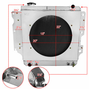 189.95 Spec-D Aluminum Radiator Jeep CJ V8 (1987-2006) Manual Trans - 3 / Triple Row Core - Redline360