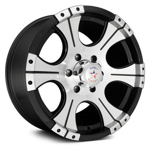 114.50 Scale 4x4 Wheels (15x8.0 0 Offset) 5x114.3 / 5x127 / 6x139.7 - Black w/ Machined Face Finish - Redline360