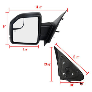 200.00 Spec-D Towing Mirrors Ford Expedition (03-06) [Matte Black] Powered / Heated / LED Turn Signal & Puddle Lights - Redline360