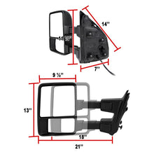 Load image into Gallery viewer, Spec-D Towing Mirrors F250 F350 F450 F550 Super Duty (99-16) Manual Adjustable &amp; Extendable w/ Amber or Smoke LED Lights - Amber Signal Light Alternate Image