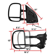 Load image into Gallery viewer, 169.95 Spec-D Towing Mirrors Ford F250/F350/F450/F550 Super Duty (99-07) Power &amp; Manual Extendable / Heated w/ or w/o Amber Lens LED Turn Signal Lights - Redline360 Alternate Image