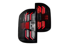 Load image into Gallery viewer, Winje LED Tail Lights Chevy Silverado 1500 (14-18) 2500 &amp; 3500 (15-19) Renegade Series - Gloss Black &amp; Clear With Red Glow Bar - Default Title Alternate Image
