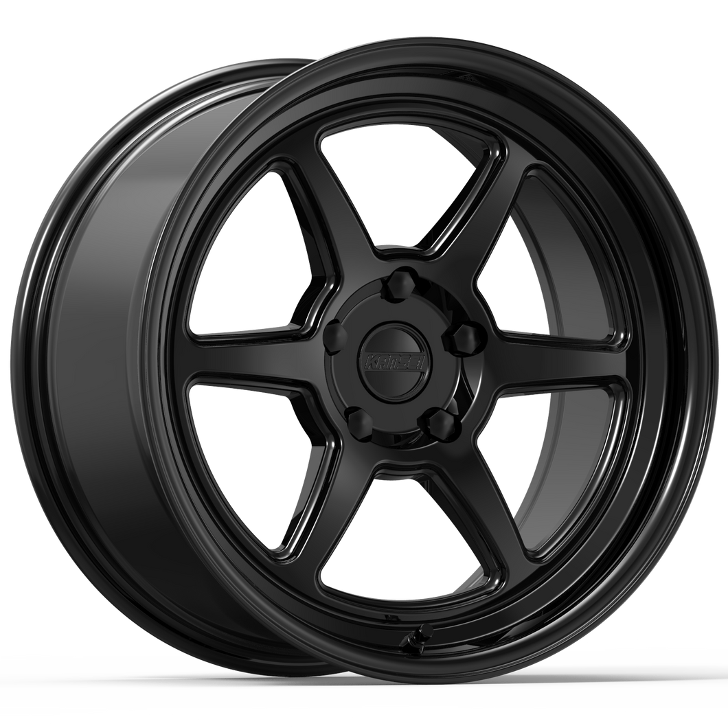 330.15 Kansei Roku Wheels (18x9.5) [Gloss Black w/ Stepped Lip +22mm Offset] 5x114.3 - Redline360