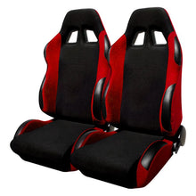 Load image into Gallery viewer, 199.00 Spec-D Racing Seats [JDM Bride Style - Black/Red Cloth - Pair) RS-505-2 - Redline360 Alternate Image